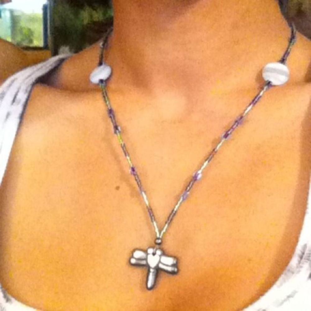 HAND CRAFTED HEMATITE DRAGON Fly Pendant Necklace